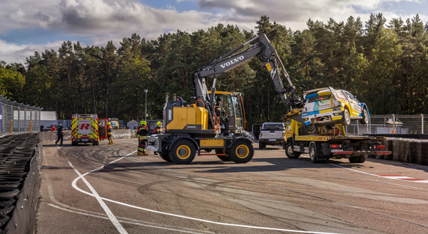 Volvo CE Helps Elevate Motorsport Safety With Electric Car Recovery Solution