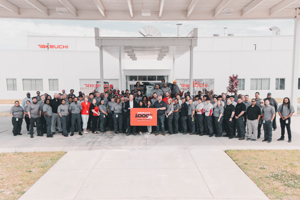 Takeuchi Celebrates 1000th Machine Assembled In US