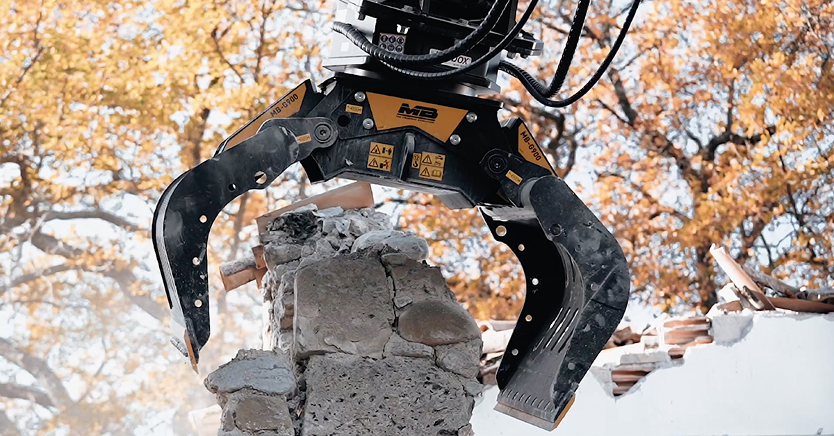 MB Crushers’ MB-G Grapple Essential For Demolition Work