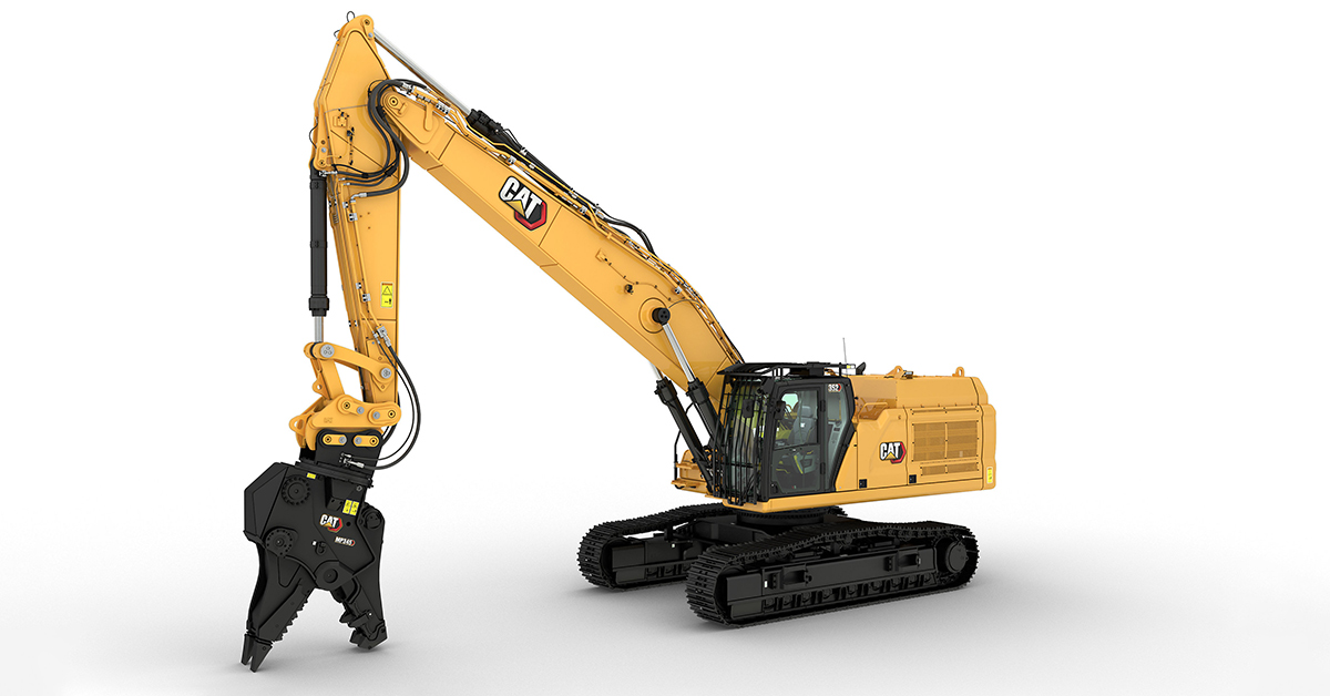 The New Cat 352 Straight Boom Excavator Excels In Industrial Demolition Work