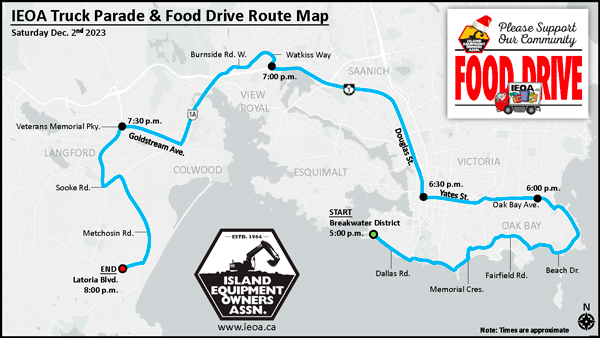 IEOA Annual Truck Parade & Food Drive Map