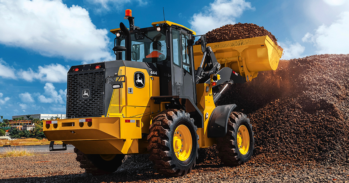 John Deere Launches Mid-Size 444 G-Tier Wheel Loader