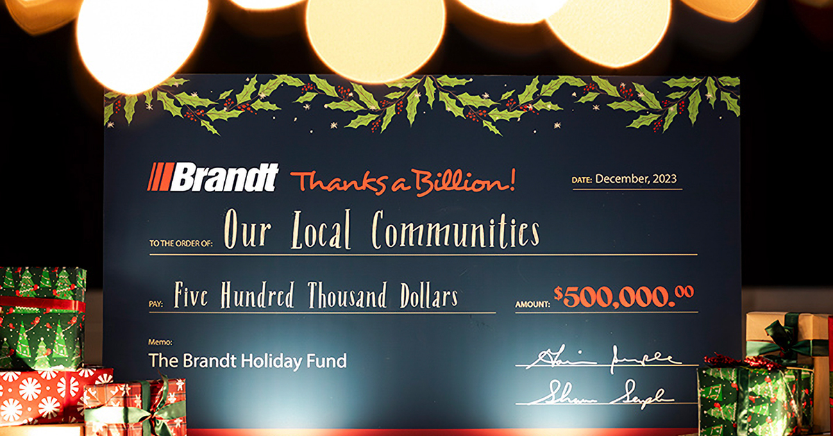 Brandt Celebrated 2023 With $500,000 In Community Donations