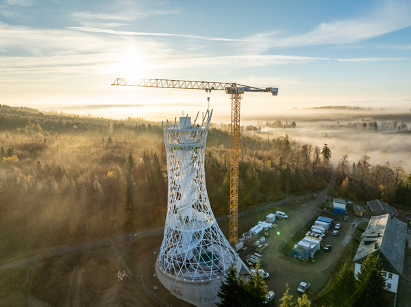 Liebherr Tower Crane Lifts Steel Components For Giant Witches Broom