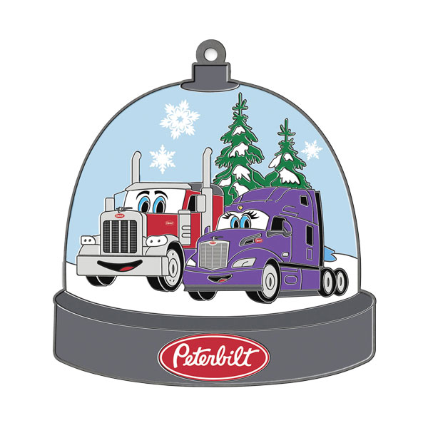 Peterbilt Winter Wonderland Snow Globe Ornament