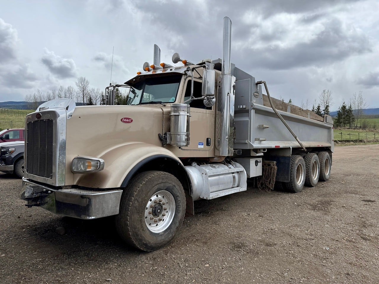 Peterbilt gravel truck on a Canadian job site