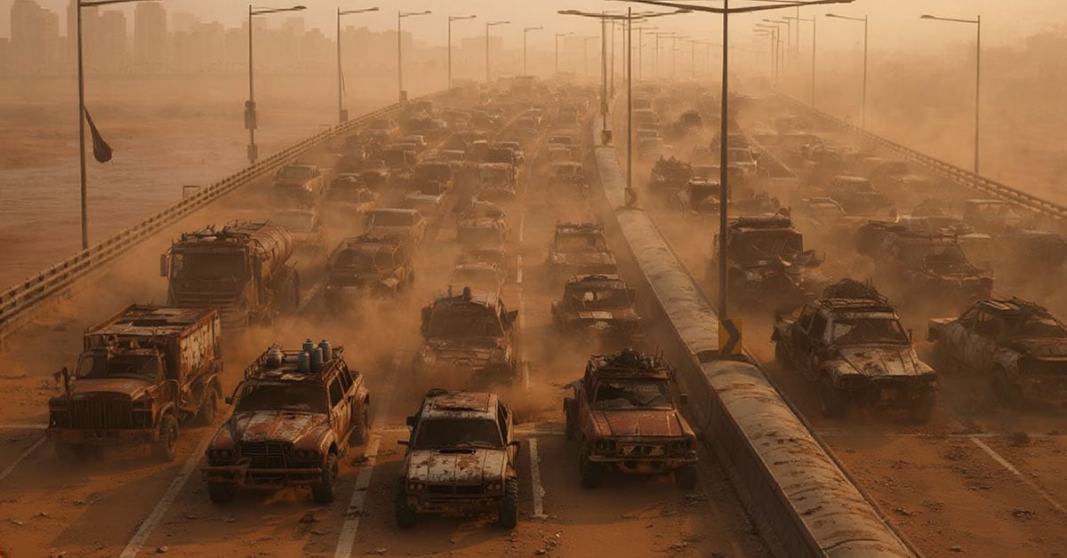 A post-apocalyptic image of the Baltimore Beltway