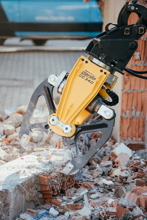 New Demo Attachments For Compact Carriers From Darda. Pictured: Darda’s Concrete Crushers are ideal for jobsites with strict noise restrictions with a crushing force from 44-54 tons depending on the model.