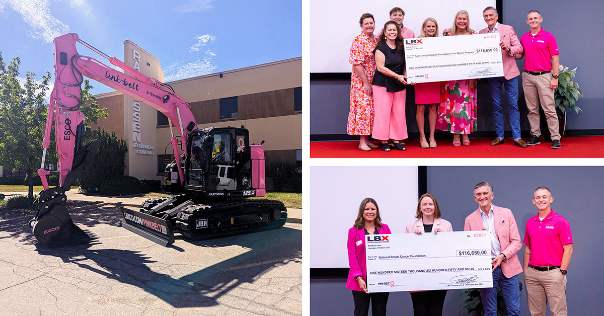 Link-Belt Excavators Presents $232,000 to Breast Cancer Organizations