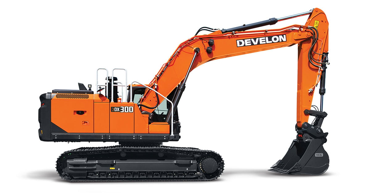 DEVELON Adds DX300LC-9 Crawler Excavator. Designed with a fully electro-hydraulic control system, replacing traditional mechanical pilot controls, to deliver up to 8% greater fuel efficiency..