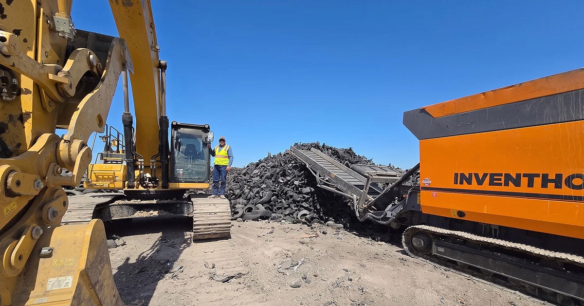 Doppstadt Shredder Helps Control Scrap Tire Mountain