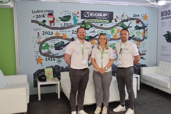 EvoQuip at 10: From Compact Challenger to Global Contender. L-R: Andrew Armstrong, Gemma McKelvey and Barry O'Hare.