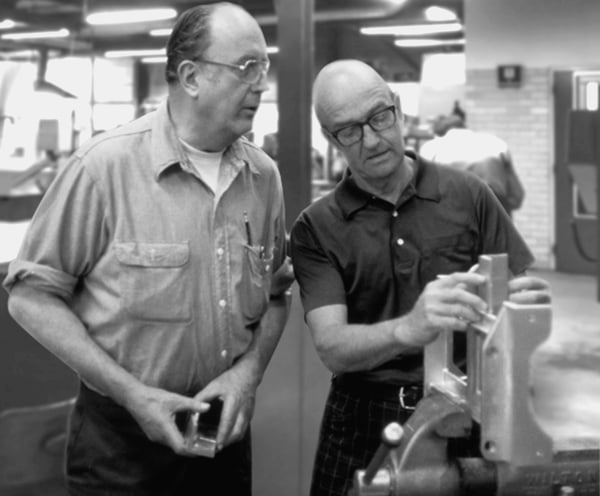 Genie Celebrates 60 Years. Bud Bushnell, right, founded Genie in 1966. A6-NOV26: Bud Bushnell founded Genie in Seattle, Wash., in 1966.