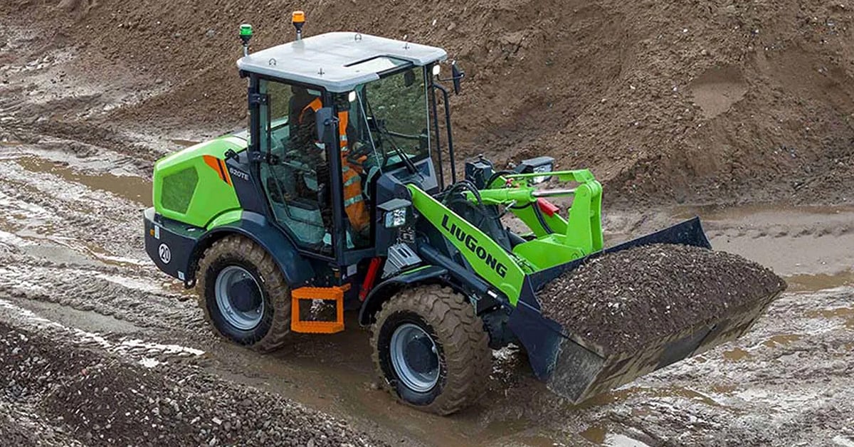 LiuGong Launches New Battery-Electric Construction And Material Handling Equipment. 820TE Battery-Electric Wheel Loader.