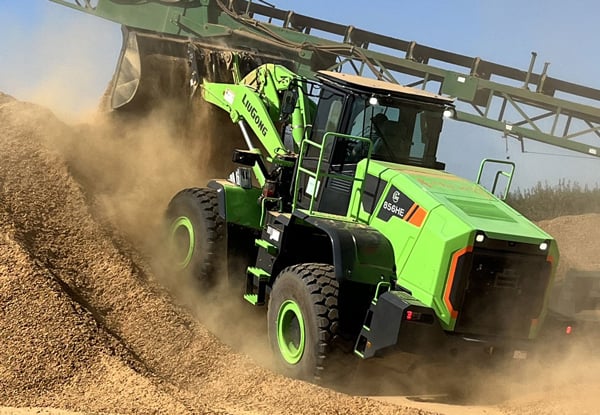 LiuGong Launches New Battery-Electric Construction And Material Handling Equipment. 856HE Battery-Electric Wheel Loader.
