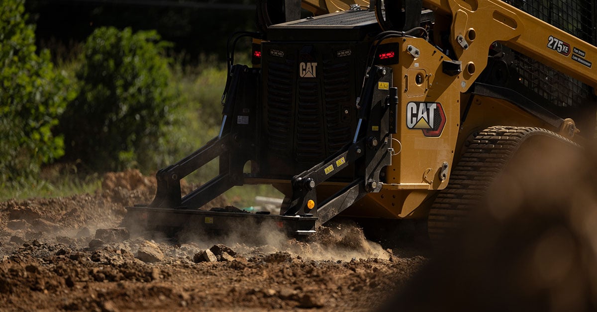 Caterpillar Releases Six New Attachments. Pictured: Ripper/Scarifier for Compact Track Loader, equipped with rear auxiliary hydraulics.