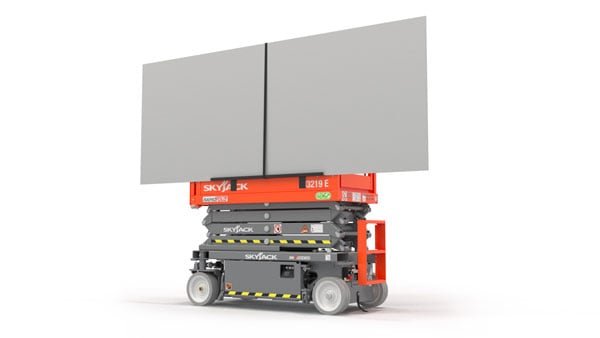 Skyjack ACCESSORYZERS Offer Lift And Access Versatility. Pictured: Panel Carrier.