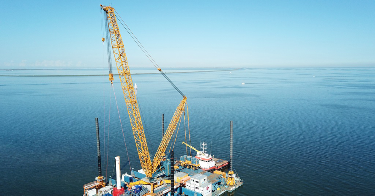 Demag PC 6800-1 Lifts Foundation Piles For Windfarm