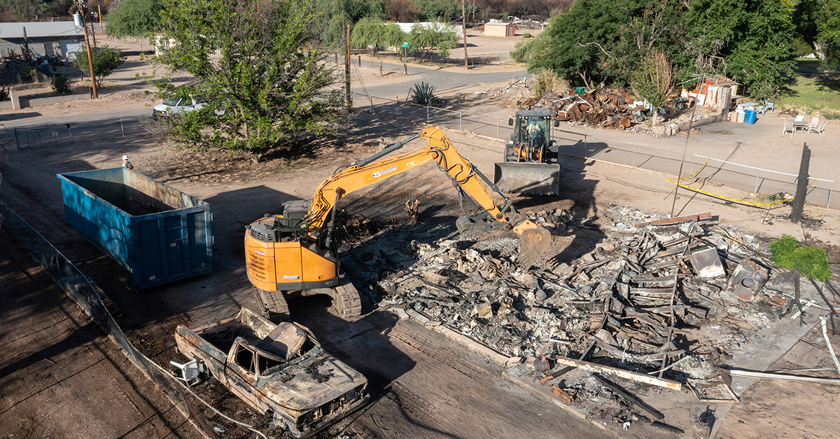 CASE Provides Equipment For Wildfire Cleanup Efforts