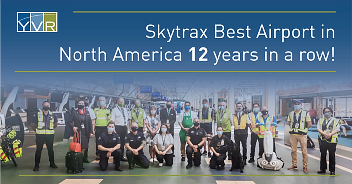 YVR Celebrates Two Top Honours in 2021 Skytrax World Airport Awards