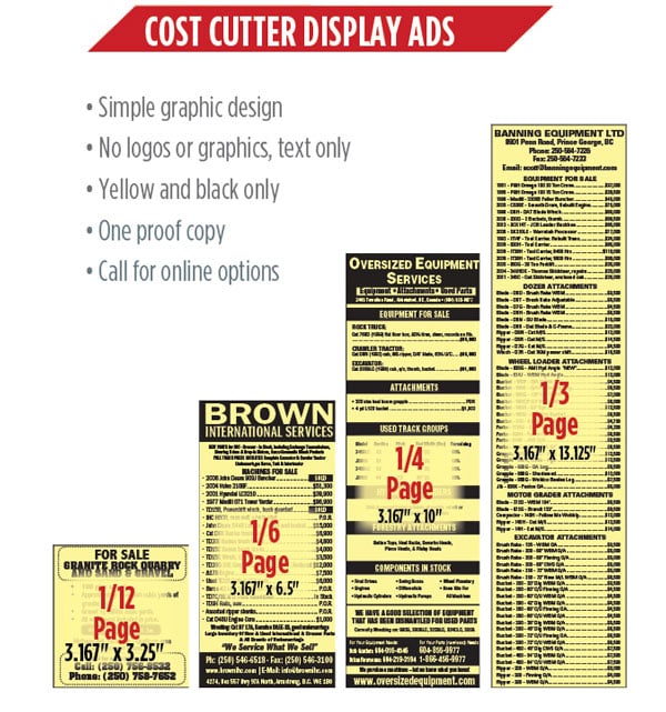 Cost Cutter display ads in the Supply Post print edition